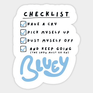 bluey checklist Sticker